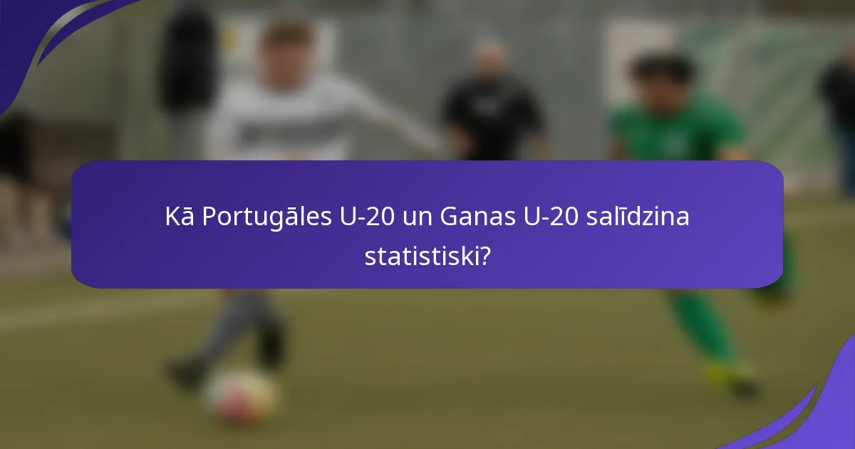 Kā Portugāles U-20 un Ganas U-20 salīdzina statistiski?