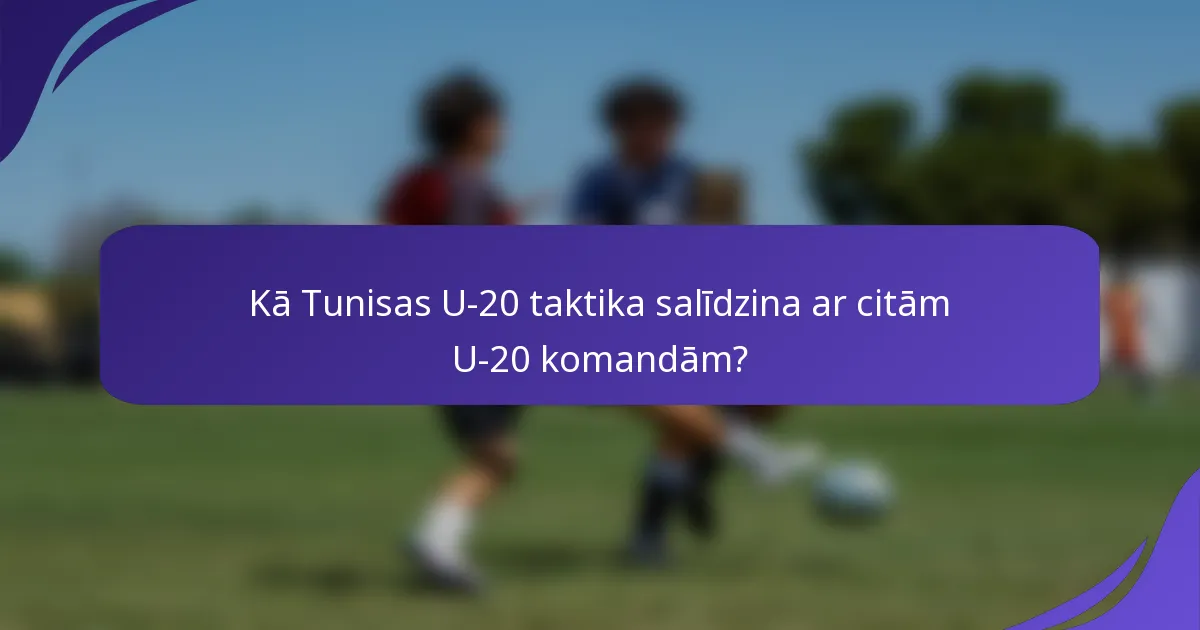 Kā Tunisas U-20 taktika salīdzina ar citām U-20 komandām?